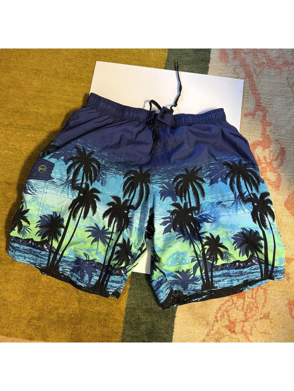 Island Inspired Resortwear Swimsuit Size 2X Men's Tropical Print